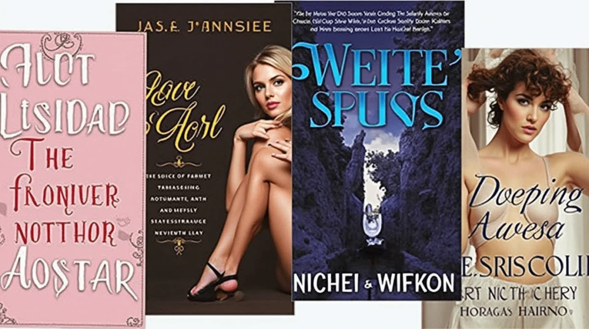 Collage of book covers representing diverse lesbian romance novels, featuring titles with romantic themes and captivating imagery.