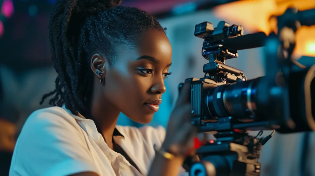 Black lesbian woman working as a director