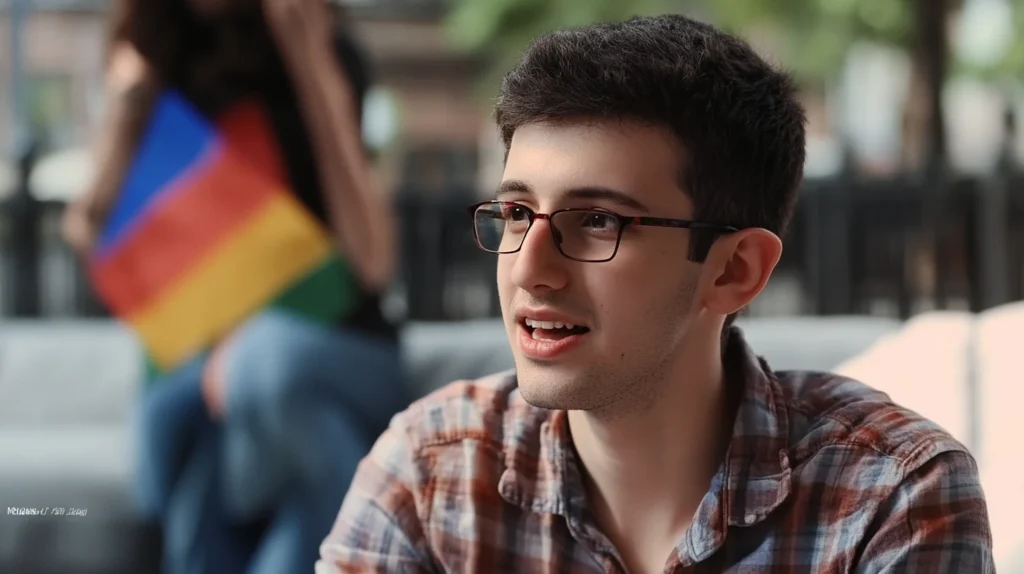 Is grandson gay - interview with pride flag